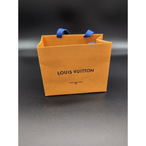 LOUIS VUITTON Rare Mini Shopping Orange Paper Gift Bag  5.5” x 4.5” x 3” EUC - Picture 9 of 9